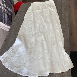 White cheetah midi skirt